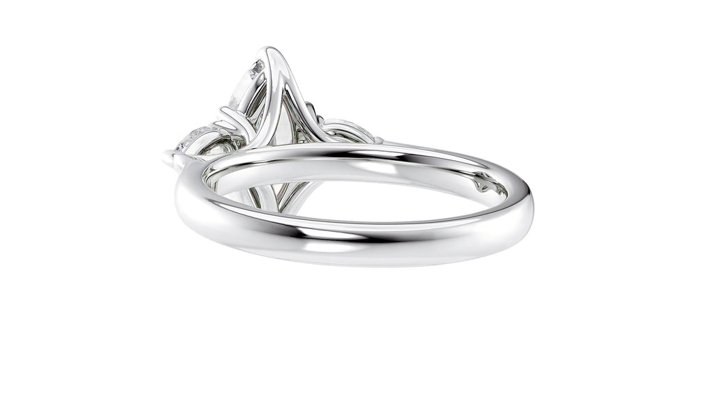 Marquise & Pear Cut 3 Stone Diamond Engagement Ring
