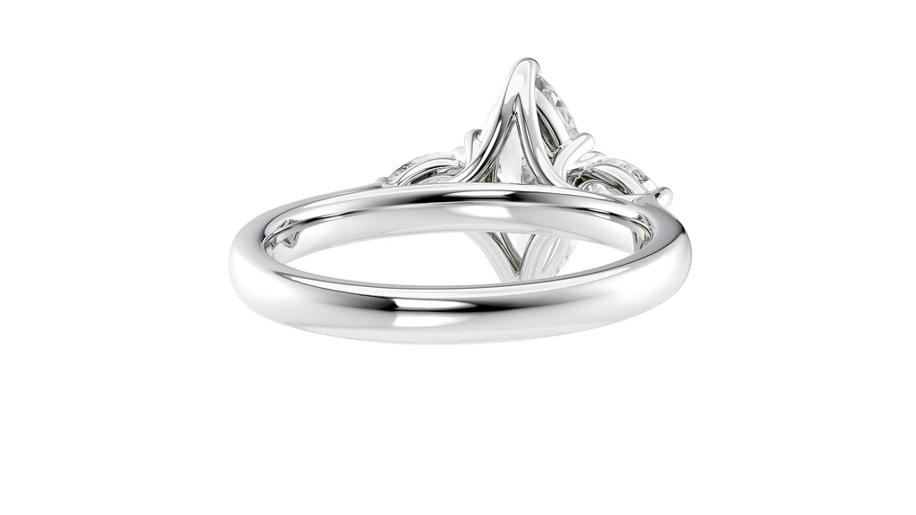 Marquise & Pear Cut 3 Stone Diamond Engagement Ring