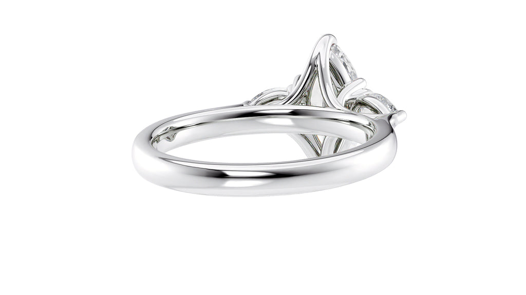 Marquise & Pear Cut 3 Stone Diamond Engagement Ring