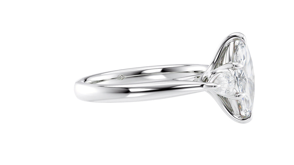 Marquise & Pear Cut 3 Stone Diamond Engagement Ring