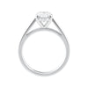Mined diamond oval engagement ring white gold side view.