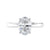 Mined diamond oval engagement ring white gold front view.