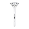 White gold 6 claw solitaire diamond engagement ring end view.