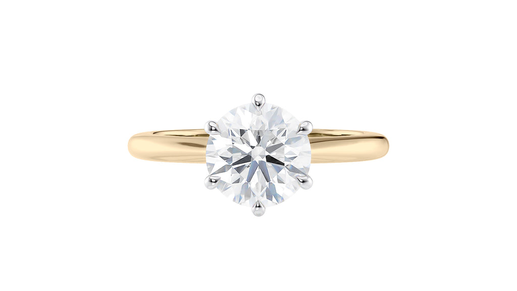 Round Solitaire 6 Claw Diamond Engagement Ring