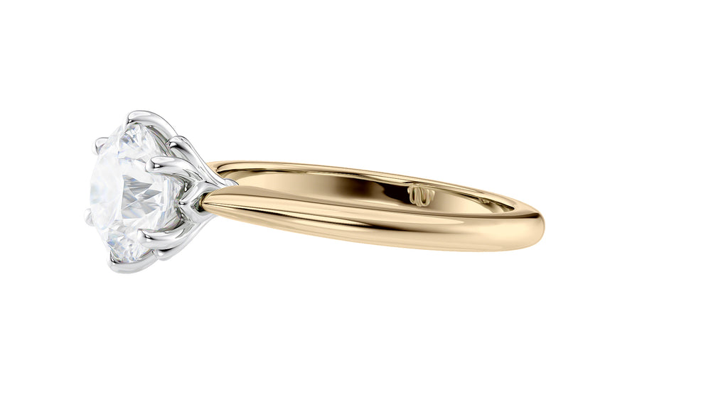 Round Solitaire 6 Claw Diamond Engagement Ring