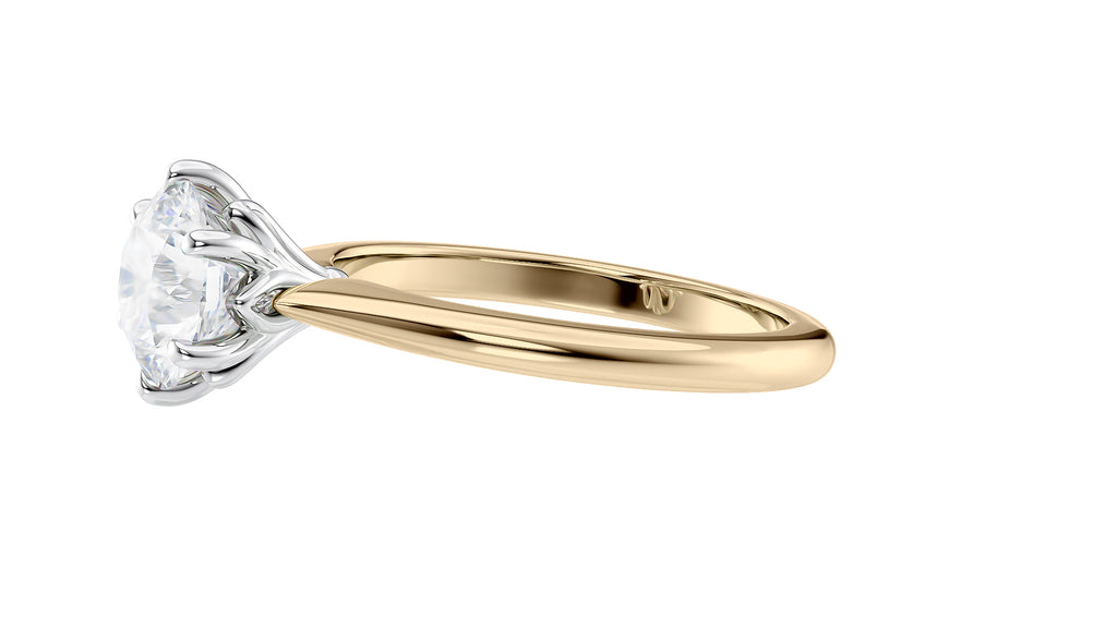 Round Solitaire 6 Claw Diamond Engagement Ring