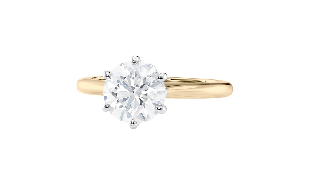 Round Solitaire 6 Claw Diamond Engagement Ring