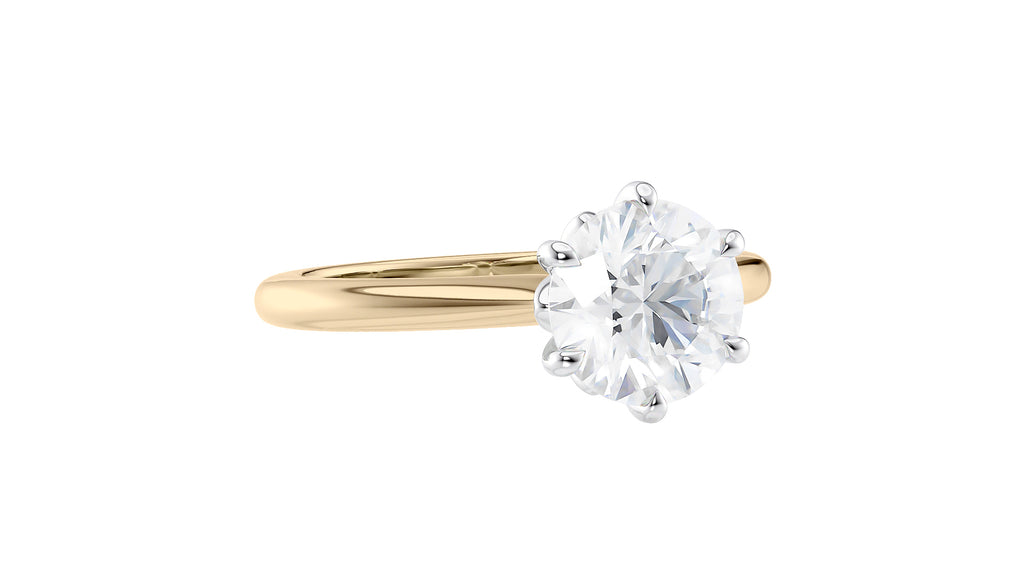 Round Solitaire 6 Claw Diamond Engagement Ring