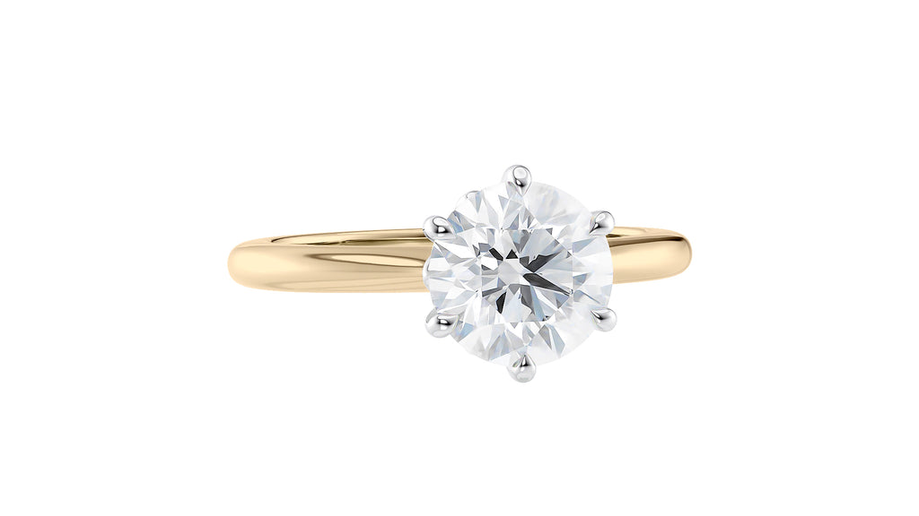 Round Solitaire 6 Claw Diamond Engagement Ring