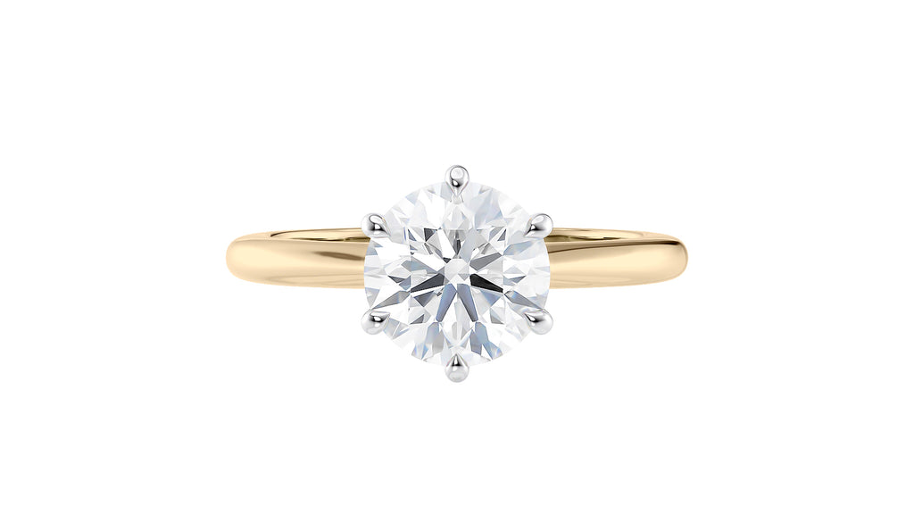 Round Solitaire 6 Claw Diamond Engagement Ring