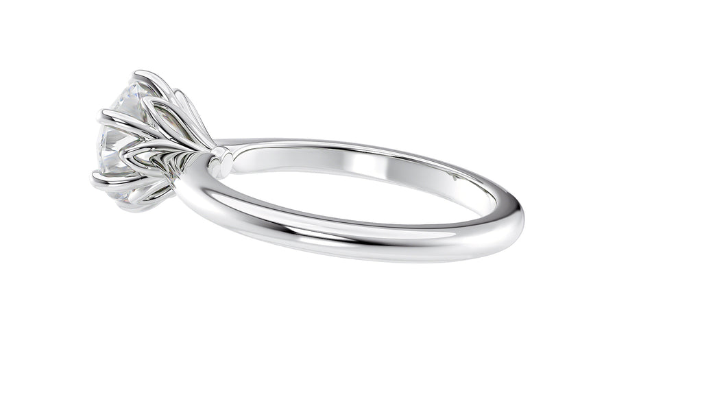 Round Solitaire 6 Claw Diamond Engagement Ring