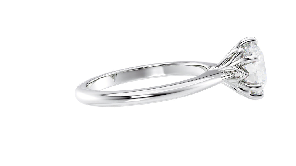 Round Solitaire 6 Claw Diamond Engagement Ring