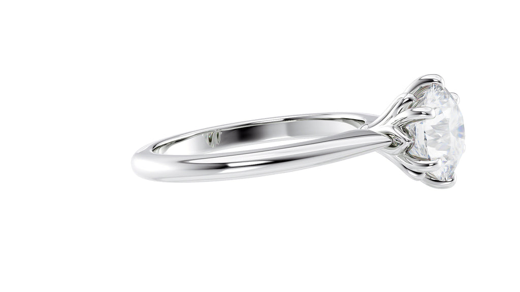 Round Solitaire 6 Claw Diamond Engagement Ring