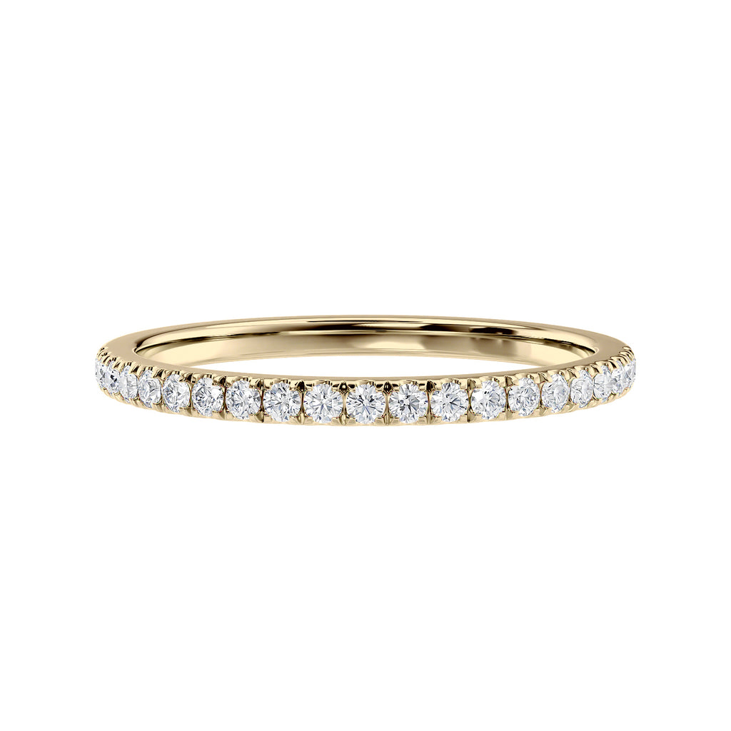 Lab grown diamond 2mm wedding ring 18ct yellow gold.