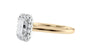 Emerald Cut Halo Plain Band Diamond Engagement Ring