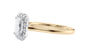Emerald Cut Halo Plain Band Diamond Engagement Ring