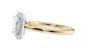 Emerald Cut Halo Plain Band Diamond Engagement Ring