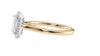 Emerald Cut Halo Plain Band Diamond Engagement Ring