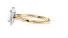 Emerald Cut Halo Plain Band Diamond Engagement Ring