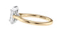 Emerald Cut Halo Plain Band Diamond Engagement Ring