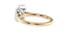 Emerald Cut Halo Plain Band Diamond Engagement Ring