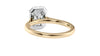 Emerald Cut Halo Plain Band Diamond Engagement Ring
