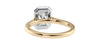Emerald Cut Halo Plain Band Diamond Engagement Ring