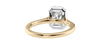Emerald Cut Halo Plain Band Diamond Engagement Ring