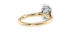 Emerald Cut Halo Plain Band Diamond Engagement Ring