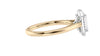 Emerald Cut Halo Plain Band Diamond Engagement Ring