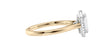 Emerald Cut Halo Plain Band Diamond Engagement Ring