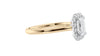 Emerald Cut Halo Plain Band Diamond Engagement Ring