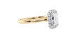Emerald Cut Halo Plain Band Diamond Engagement Ring