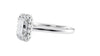 Emerald Cut Halo Plain Band Diamond Engagement Ring