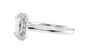 Emerald Cut Halo Plain Band Diamond Engagement Ring