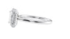 Emerald Cut Halo Plain Band Diamond Engagement Ring