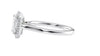 Emerald Cut Halo Plain Band Diamond Engagement Ring