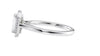 Emerald Cut Halo Plain Band Diamond Engagement Ring