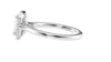 Emerald Cut Halo Plain Band Diamond Engagement Ring
