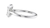 Emerald Cut Halo Plain Band Diamond Engagement Ring