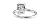 Emerald Cut Halo Plain Band Diamond Engagement Ring