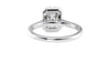 Emerald Cut Halo Plain Band Diamond Engagement Ring
