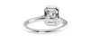 Emerald Cut Halo Plain Band Diamond Engagement Ring