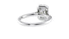 Emerald Cut Halo Plain Band Diamond Engagement Ring