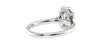 Emerald Cut Halo Plain Band Diamond Engagement Ring