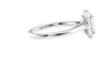 Emerald Cut Halo Plain Band Diamond Engagement Ring