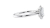 Emerald Cut Halo Plain Band Diamond Engagement Ring