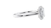 Emerald Cut Halo Plain Band Diamond Engagement Ring