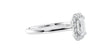 Emerald Cut Halo Plain Band Diamond Engagement Ring