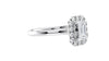 Emerald Cut Halo Plain Band Diamond Engagement Ring